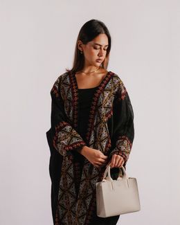 Mishkat Reef Linen Abaya (Black) - 52